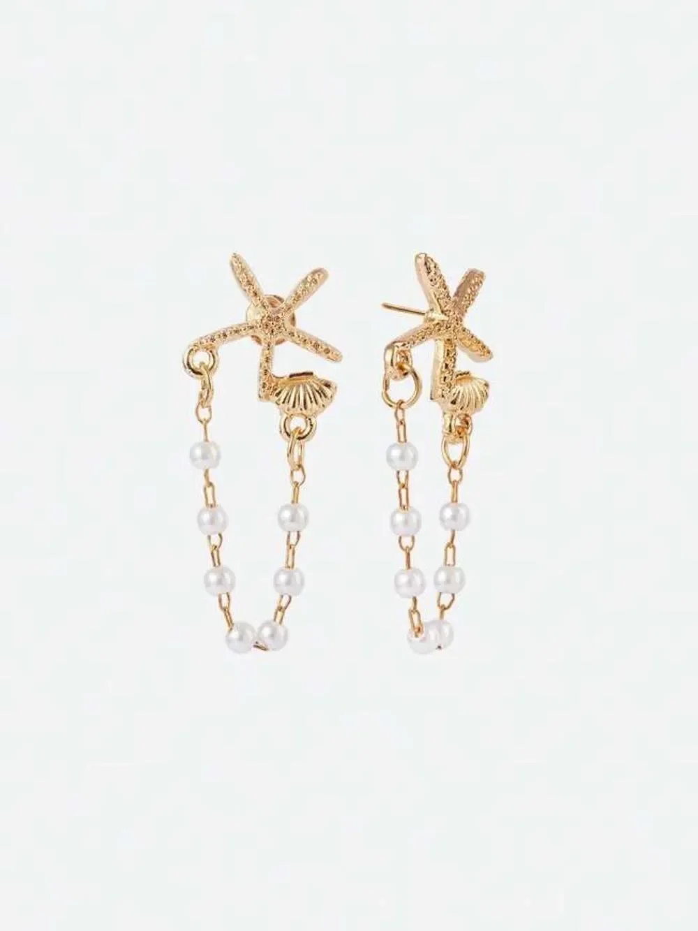 Starfish Pearl Drop Earrings S1413